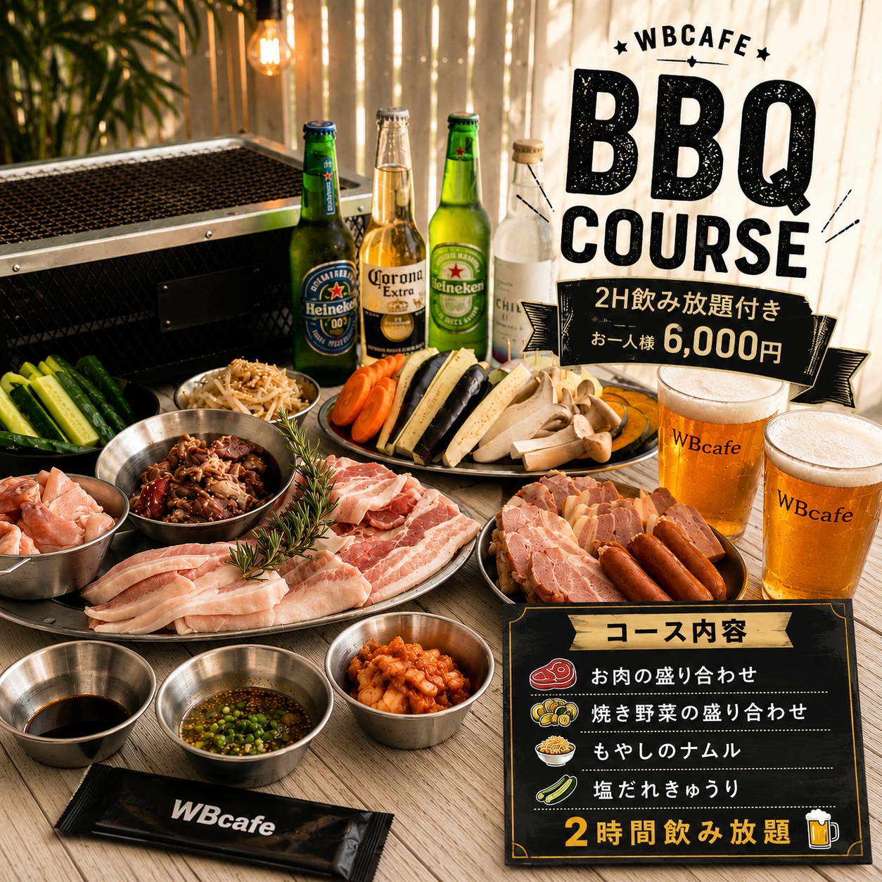 日暮里駅前で楽しむ！手ぶらBBQと飲み放題プランの夏シーズン